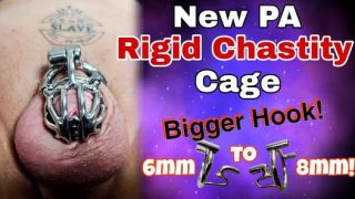 New Rigid Chastity Cage Stretching Prince Albert Gauge! Femdom Bondage BDSM Real Homemade Milf Stepmom